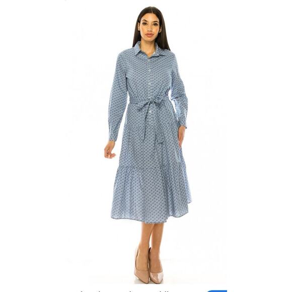 Yal New York Button Up Sweaterdress Modest Fashion Women's Size Medium 1780 - Picture 2 of 13